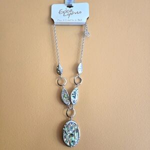 Erica Lyons Abalone NWT Crystal Statement Necklace